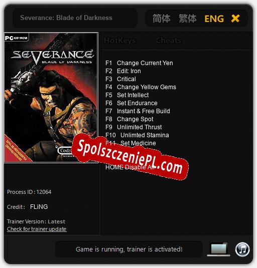 Severance: Blade of Darkness: Cheats, Trainer +11 [FLiNG]