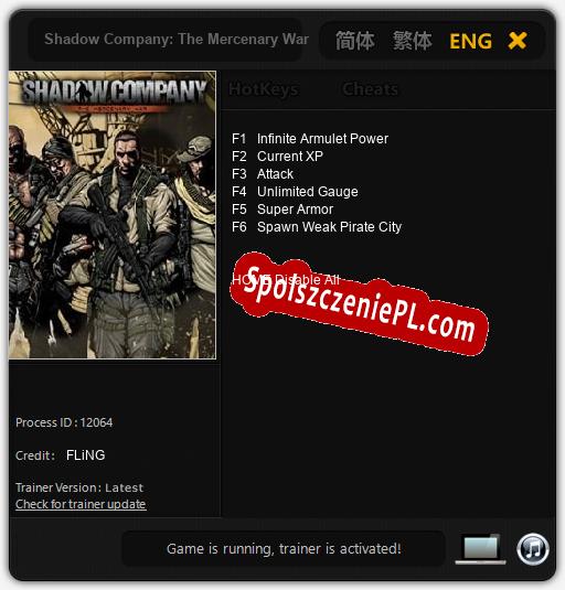 Treinador liberado para Shadow Company: The Mercenary War [v1.0.7]