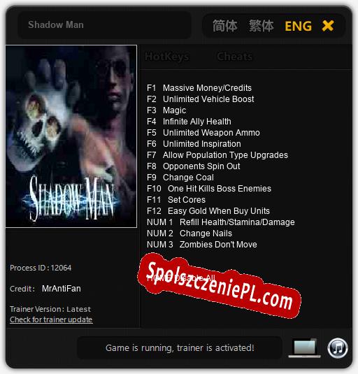 Treinador liberado para Shadow Man [v1.0.6]