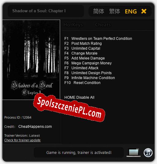 Shadow of a Soul: Chapter I: Cheats, Trainer +10 [CheatHappens.com]