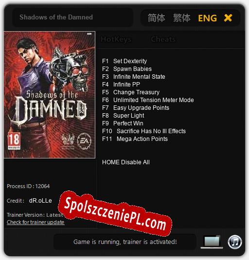 Shadows of the Damned: Cheats, Trainer +11 [dR.oLLe]