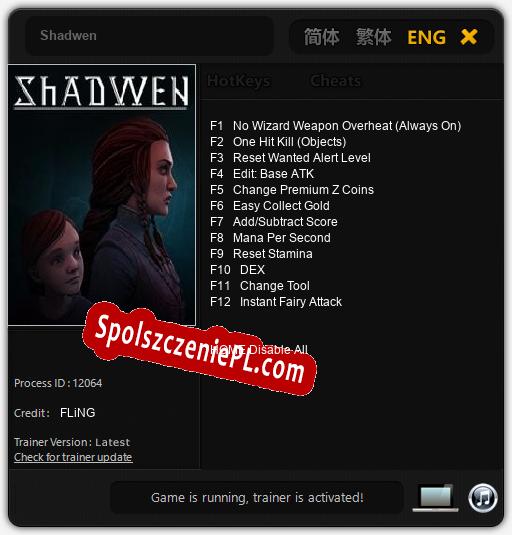 Shadwen: Cheats, Trainer +12 [FLiNG]