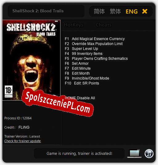 ShellShock 2: Blood Trails: Trainer +10 [v1.8]