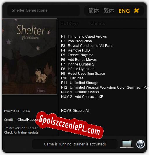 Shelter Generations: Trainer +14 [v1.9]