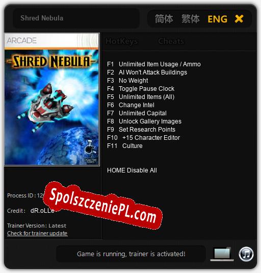 Shred Nebula: Cheats, Trainer +11 [dR.oLLe]