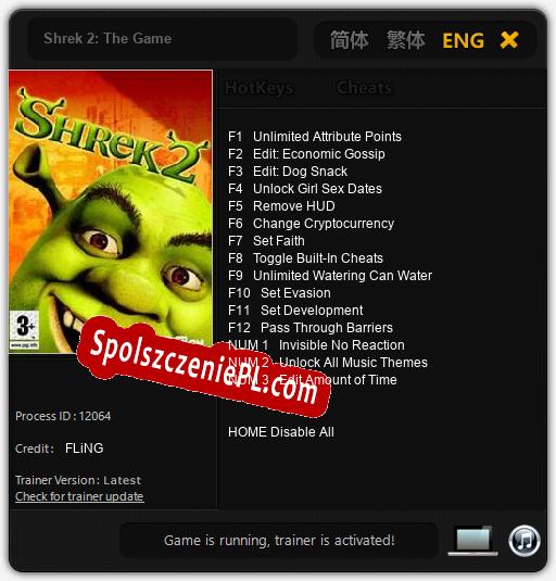 Treinador liberado para Shrek 2: The Game [v1.0.1]