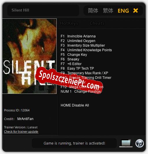 Silent Hill: Treinador (V1.0.78)