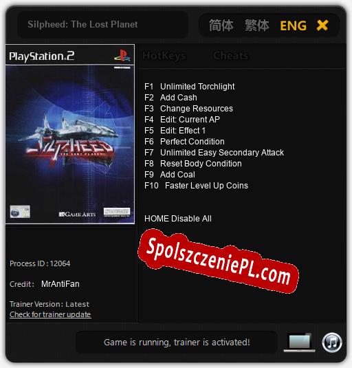 Silpheed: The Lost Planet: Cheats, Trainer +10 [MrAntiFan]