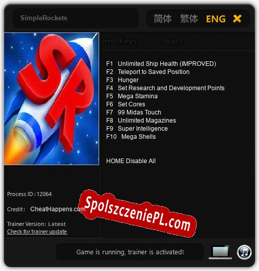 SimpleRockets: Trainer +10 [v1.7]