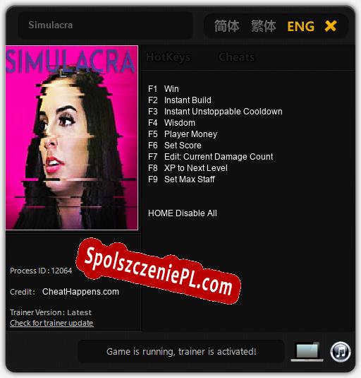 Simulacra: Cheats, Trainer +9 [CheatHappens.com]