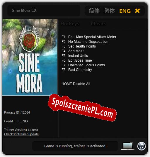 Sine Mora EX: Trainer +8 [v1.8]