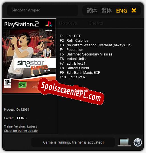 SingStar Amped: Trainer +10 [v1.5]