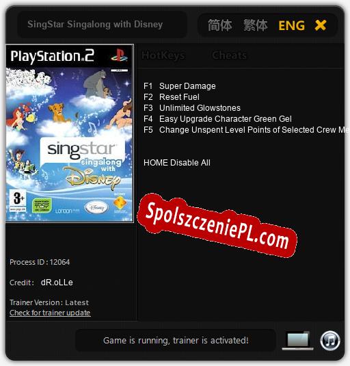 SingStar Singalong with Disney: Cheats, Trainer +5 [dR.oLLe]