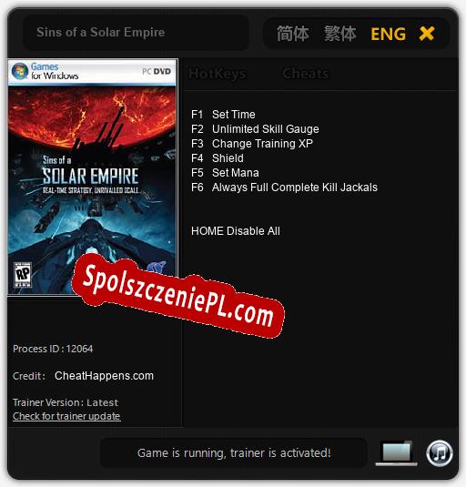 Sins of a Solar Empire: Trainer +6 [v1.5]