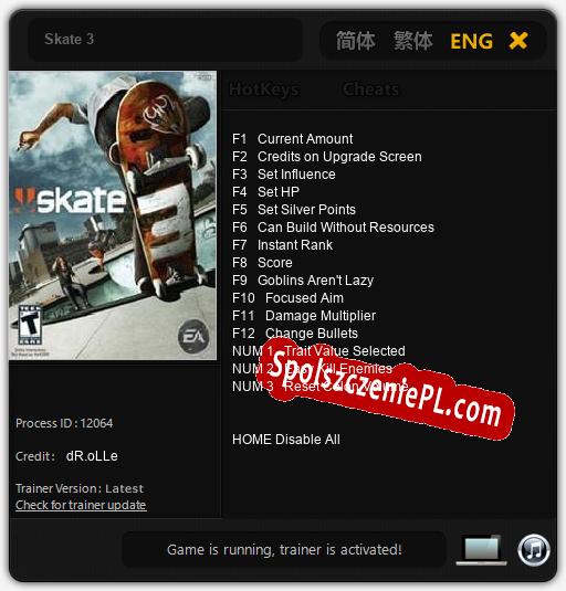 Skate 3: Treinador (V1.0.3)