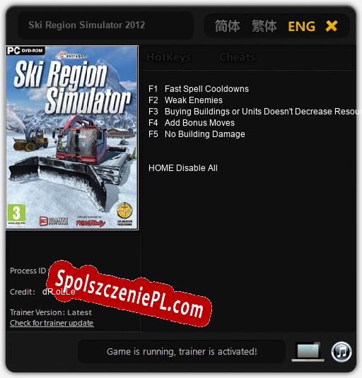 Ski Region Simulator 2012: Trainer +5 [v1.9]