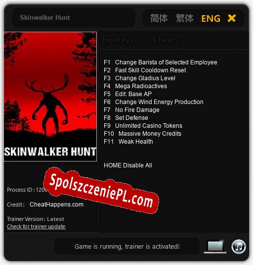 Skinwalker Hunt: Cheats, Trainer +11 [CheatHappens.com]