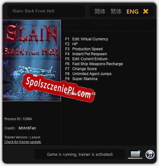 Slain: Back From Hell: Trainer +9 [v1.1]