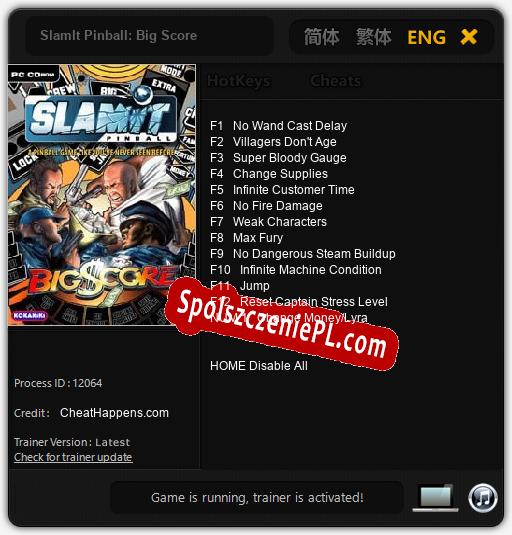 SlamIt Pinball: Big Score: Trainer +13 [v1.1]