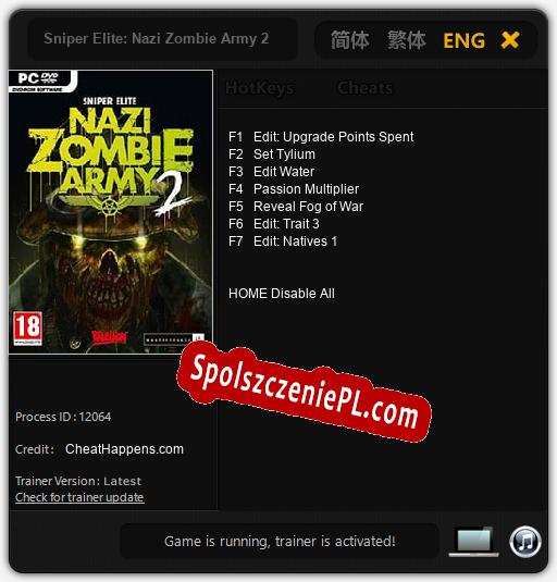 Sniper Elite: Nazi Zombie Army 2: Cheats, Trainer +7 [CheatHappens.com]