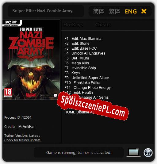 Sniper Elite: Nazi Zombie Army: Treinador (V1.0.76)