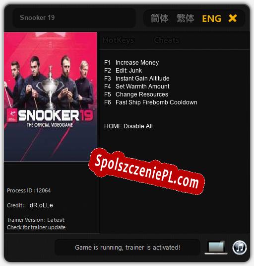 Snooker 19: Trainer +6 [v1.2]