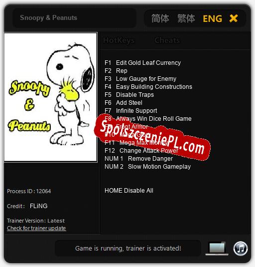 Snoopy & Peanuts: Cheats, Trainer +14 [FLiNG]