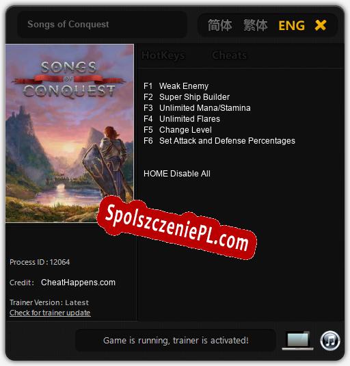 Treinador liberado para Songs of Conquest [v1.0.2]