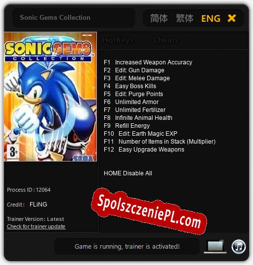 Sonic Gems Collection: Cheats, Trainer +12 [FLiNG]