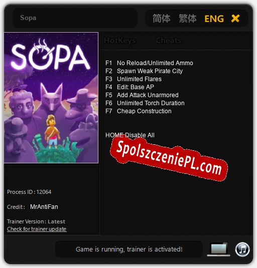 Sopa: Trainer +7 [v1.4]