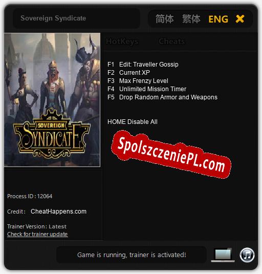 Sovereign Syndicate: Trainer +5 [v1.7]