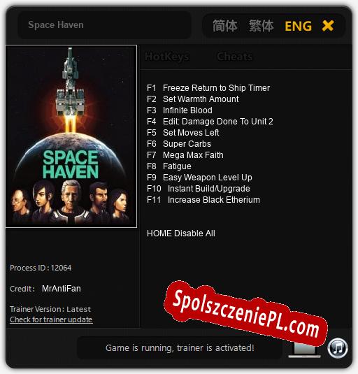 Space Haven: Cheats, Trainer +11 [MrAntiFan]