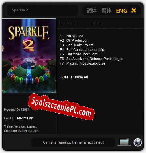 Treinador liberado para Sparkle 2 [v1.0.7]