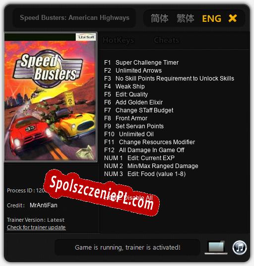 Speed Busters: American Highways: Cheats, Trainer +15 [MrAntiFan]