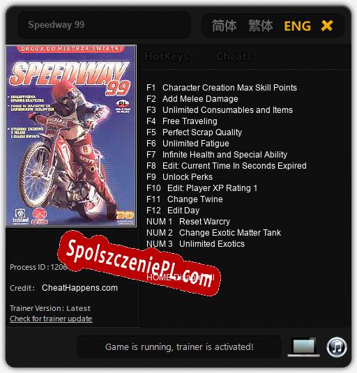 Speedway 99: Treinador (V1.0.65)