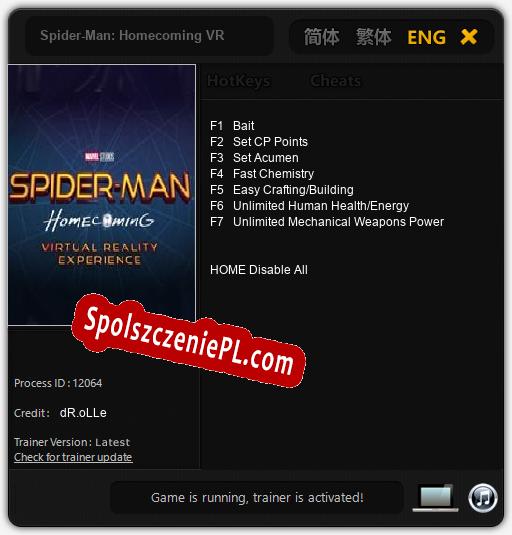 Spider-Man: Homecoming VR: Trainer +7 [v1.6]