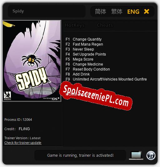 Spidy: Trainer +9 [v1.7]