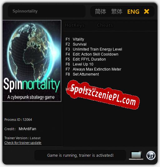 Spinnortality: Trainer +8 [v1.3]