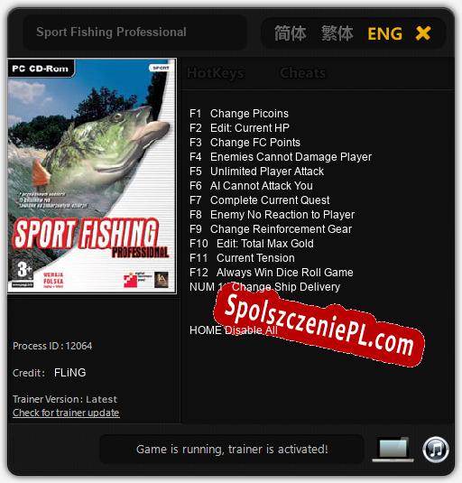 Treinador liberado para Sport Fishing Professional [v1.0.8]