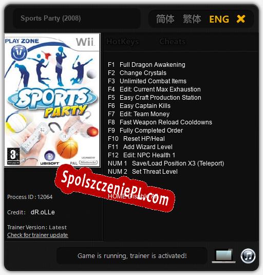 Sports Party (2008): Treinador (V1.0.26)