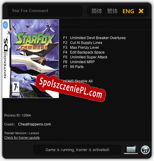 Treinador liberado para Star Fox Command [v1.0.4]