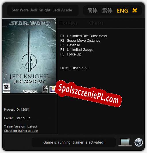 Star Wars Jedi Knight: Jedi Academy: Trainer +5 [v1.2]