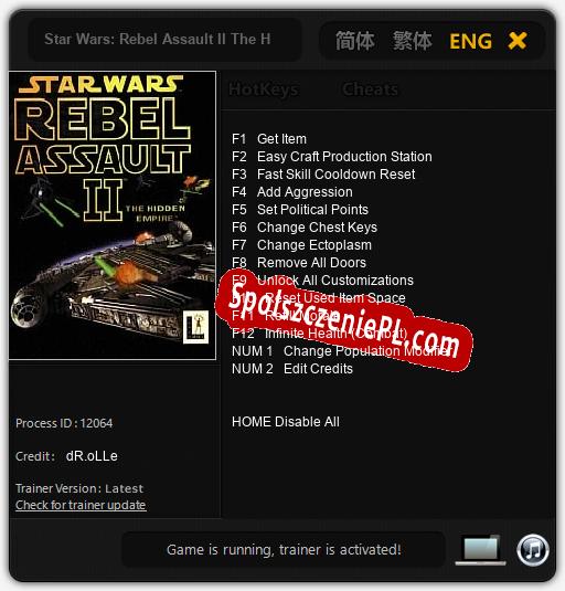 Star Wars: Rebel Assault II The Hidden Empire: Cheats, Trainer +14 [dR.oLLe]