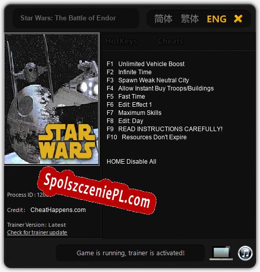 Star Wars: The Battle of Endor: Cheats, Trainer +10 [CheatHappens.com]