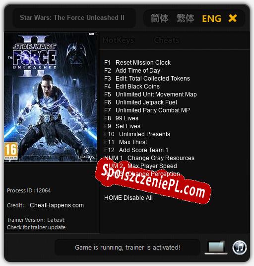 Star Wars: The Force Unleashed II: Cheats, Trainer +15 [CheatHappens.com]