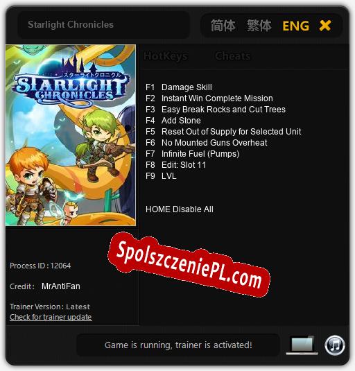 Starlight Chronicles: Cheats, Trainer +9 [MrAntiFan]