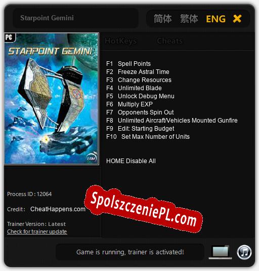 Starpoint Gemini: Cheats, Trainer +10 [CheatHappens.com]