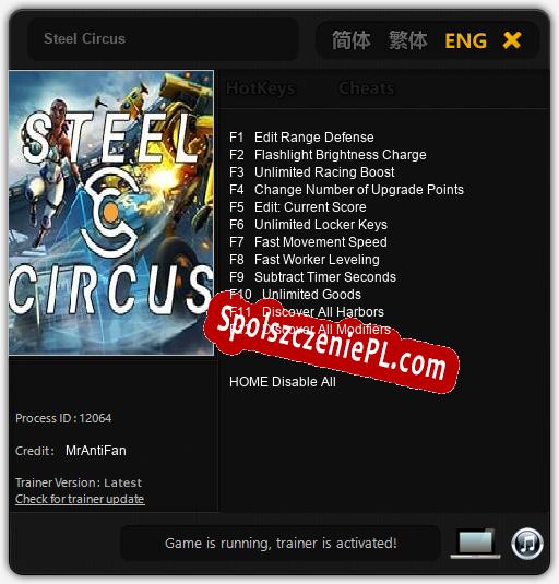 Treinador liberado para Steel Circus [v1.0.8]