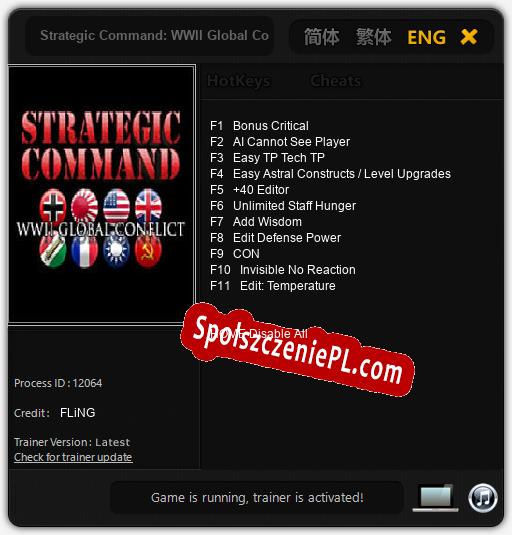 Strategic Command: WWII Global Conflict: Cheats, Trainer +11 [FLiNG]