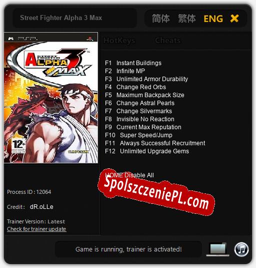 Treinador liberado para Street Fighter Alpha 3 Max [v1.0.7]